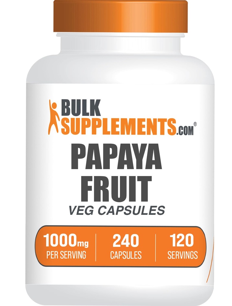 Bulk Assupports.com 帕帕亚果实提取卡普亚(Papaya)-来自卡丽卡·帕帕亚(Carica Papaya),草药补充卡- Gluten Free, 1000mg, 2 Capsules per Service, 240 counts (Pack of 1).