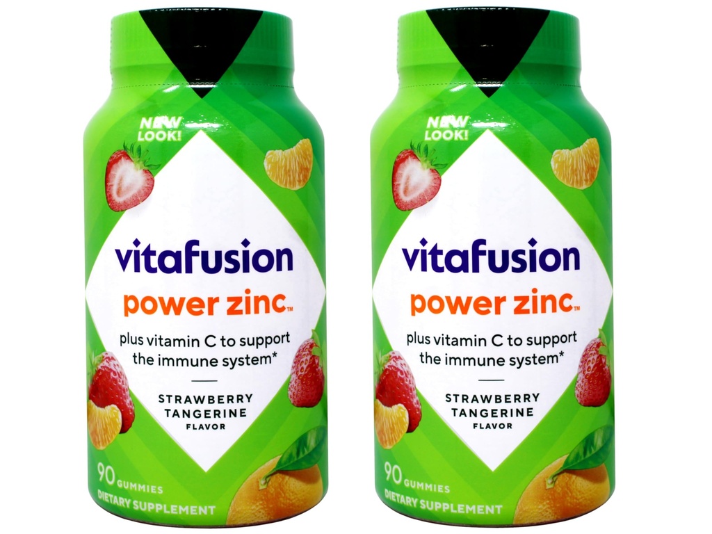 (原始内容存档于2019-09-29). Vitausion Power Zinc Gummy Vitamin 2 Bottle (180 cm total.).
