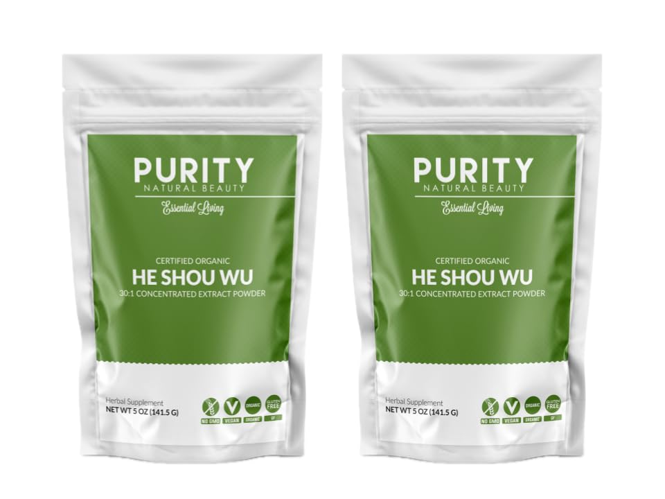 认证有机He Shou Wu - 大型5oz袋 30:1 聚焦-Fo-ti - 有机Foti 提取-Foti He Shou Wu Organic (2-10 Ounces)