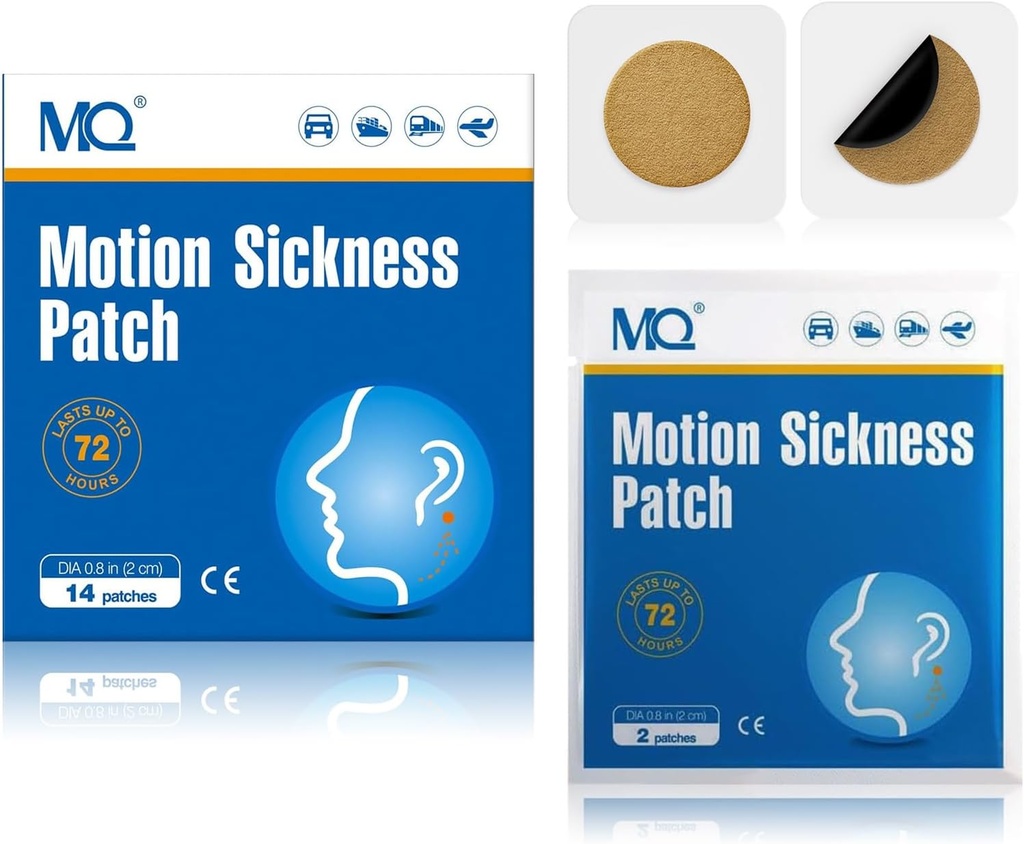 MQ 84ct Motion Modies Patches Non Drowsy,海上疾病 Patchses for Cruis 旅行基本必需品 防水 Patchs behind for car Airplane Altitual Estitution, Long Last 72H (英语)