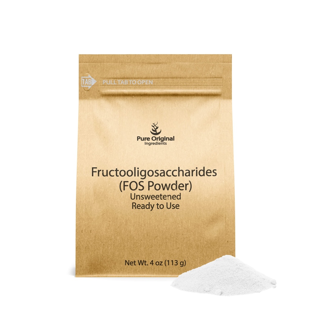 纯原始成份 Fructooligosaccarides 4oz, 无添加剂, FOS 粉末