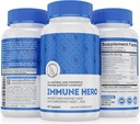 Immune Hero Immune支持补编 - Immune System Vitamins - Vitamin C, E, B6, Zinc, L-Glutamine, Echinacea, Garlic, Turmeric + Elderberry Capsules + Gut健康保护的抗生素, Vegan