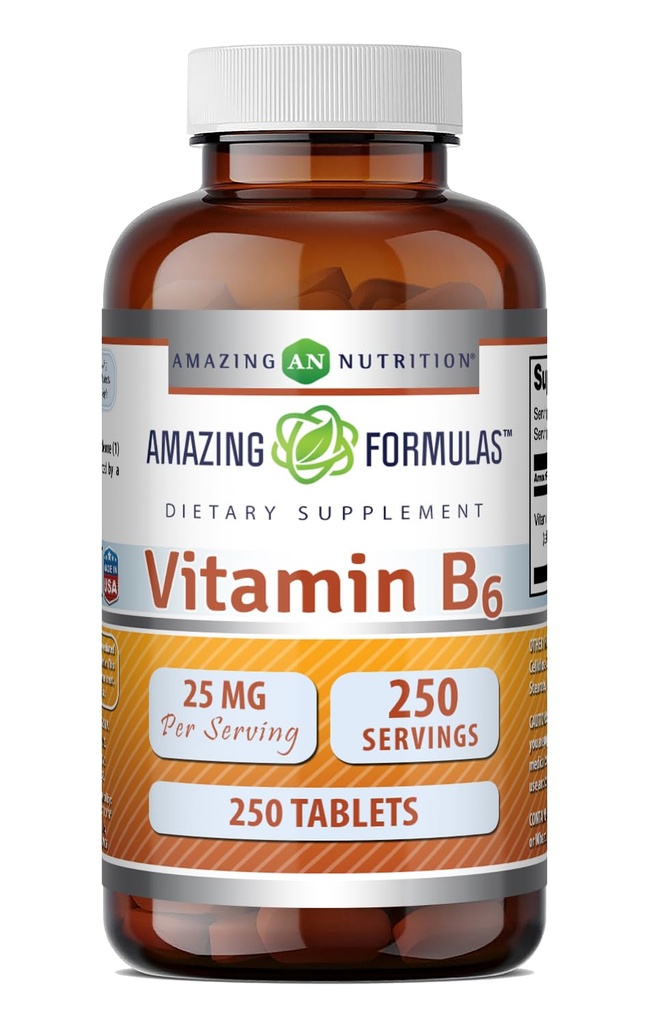 神奇的维生素B6 Pyridoxine 25mg 250 平板电脑 Supplements QQ 非 GMO QQ Gluten Free QQ 在美国制造