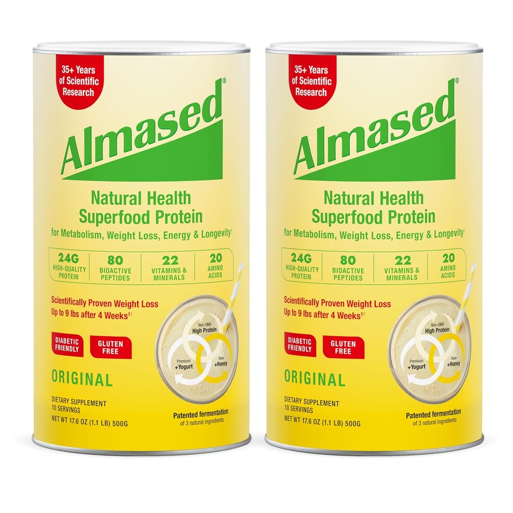 Almased Meal Modern Shake - 低甘油高原植物基蛋白粉 - 营养重量健康支持补充剂 - 原始Flavor - 17.6 oz