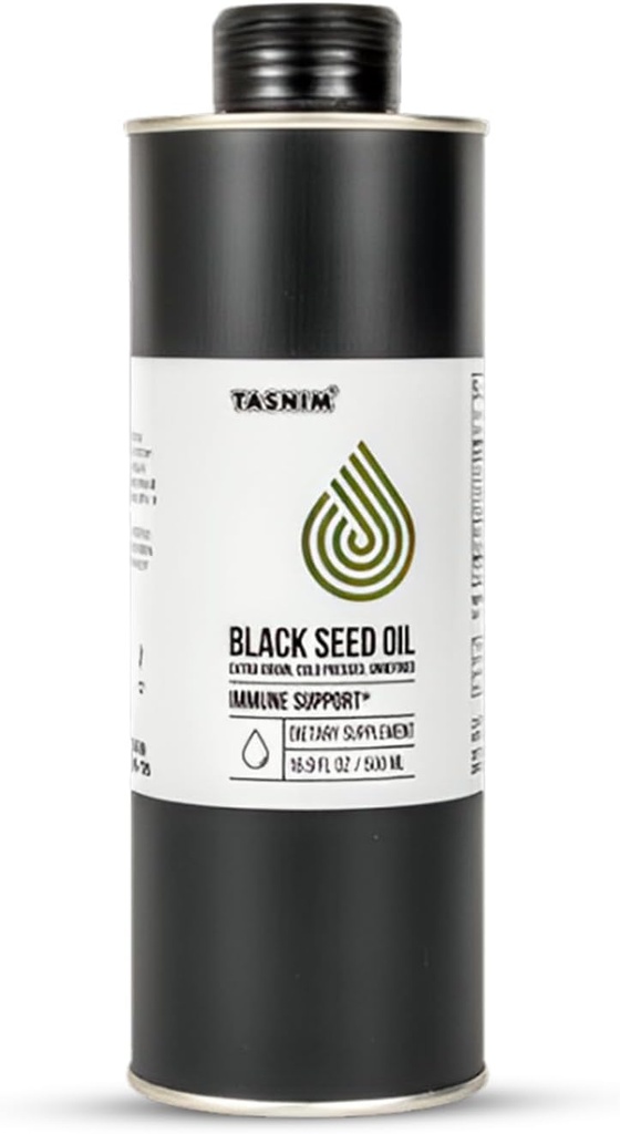 埃塞俄比亚黑籽油 100% 16.9 Fl Oz - 冷压黑籽油用于免疫支持,高概率 5.7% - 21% Thymoquinone Skin, Hair & Overll Health - 未精炼的黑库明种子油 - Gluten Free