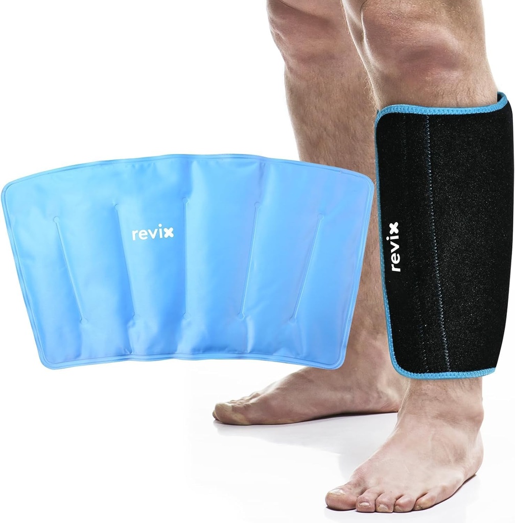 REVIX XL 申冰包 可重用 Gel 冷包用于Calf 和 Elbow 的不适反应, 腿冷疗法 压缩 袖子可重冻, 360° 全覆盖