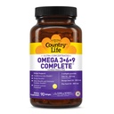 乡村生活 Omega-36-9 完整补充 - 1,534mg Omega Faty Acids - 支持心血管,脑,皮肤和免疫健康 - 认证的Gluten自由,非GMO - 90 Softgels