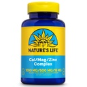 NATURE的Life Cal Mag Zinc Complex 1000mg / 500mg / 15mg - 镁锌钙补充 w/维生素D和Boron - 骨质健康,肌肉和心脏健康支持,60日保障,25 Servi,100 caps