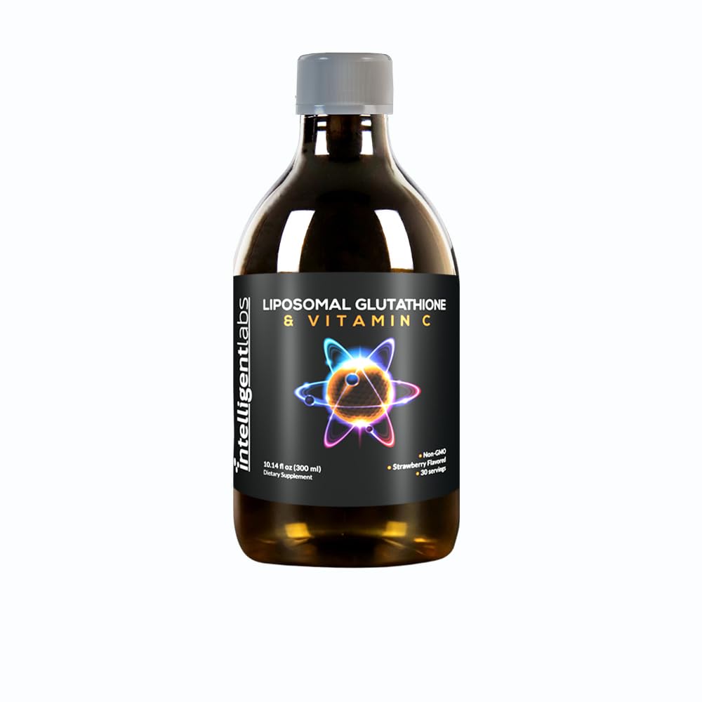 智能实验室 Liposomal Glutathione + 维生素C,高级液态抗氧化剂公式,500 mg 降低L-Glutathione + 1000 mg 维生素C 每服一次,30 m services, Soy Free