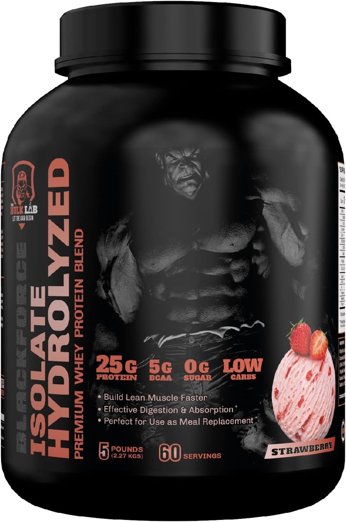 Whey Protein Isolate (Strawberry) 5LBS - 隔离蛋白粉,非GMO - 免费蛋白样品在你的第一采购!