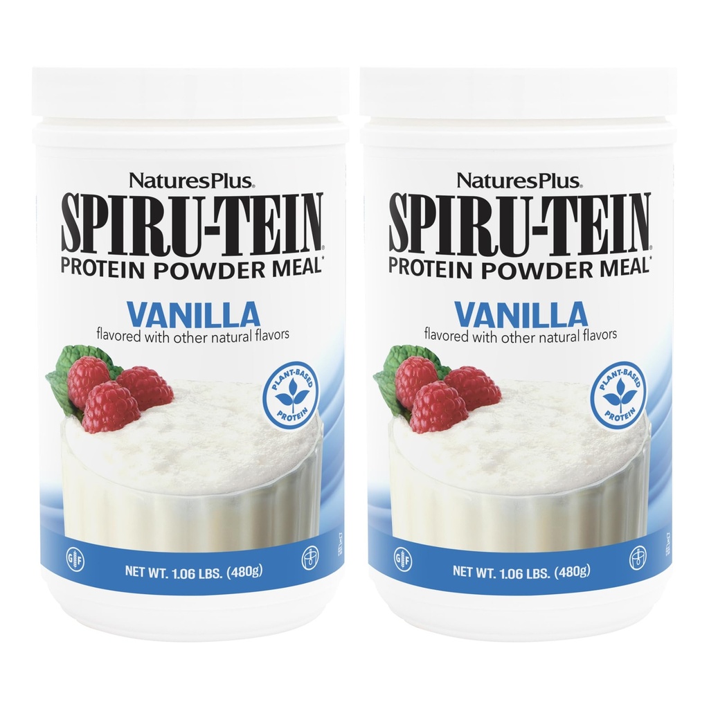 NaturesPlus SPIRU-TEIN, 香草 - 1.06磅,包2 - 植物蛋白粉 - 蔬菜, Gluten 免费 - 32 总服务量
