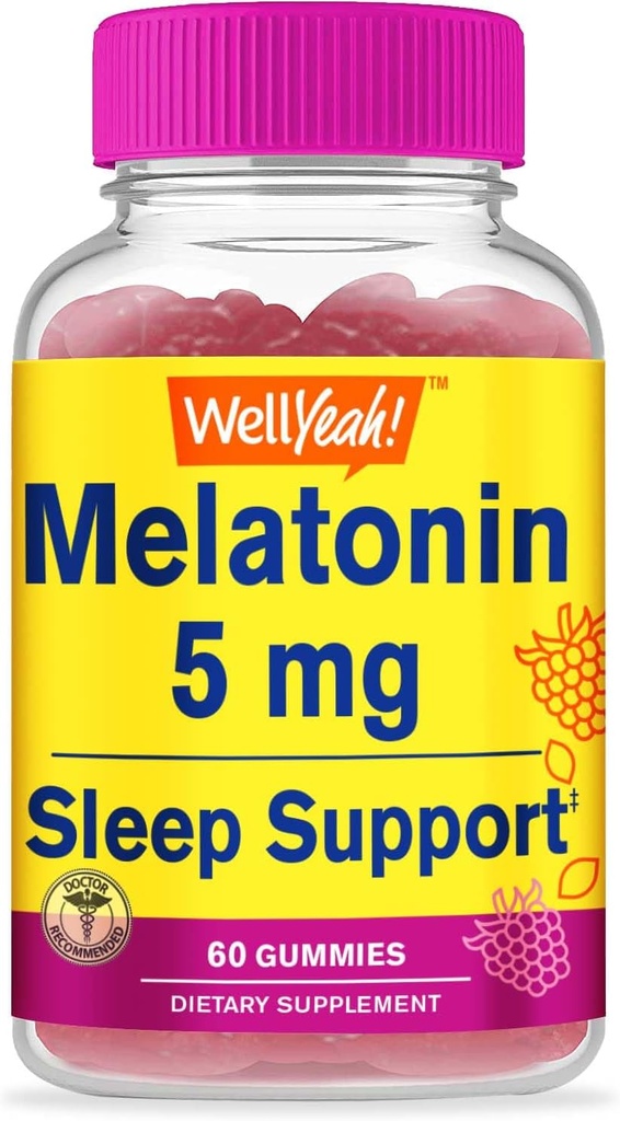 (原始内容存档于2019-07-25) (英语). Wellyeah Melatonin Gummys 5 mg - Natural sourced Flavors - 无毒品Gummy 补充剂 - Gluten Free and Gelatin Free, Vegetarian - 60 Gummys