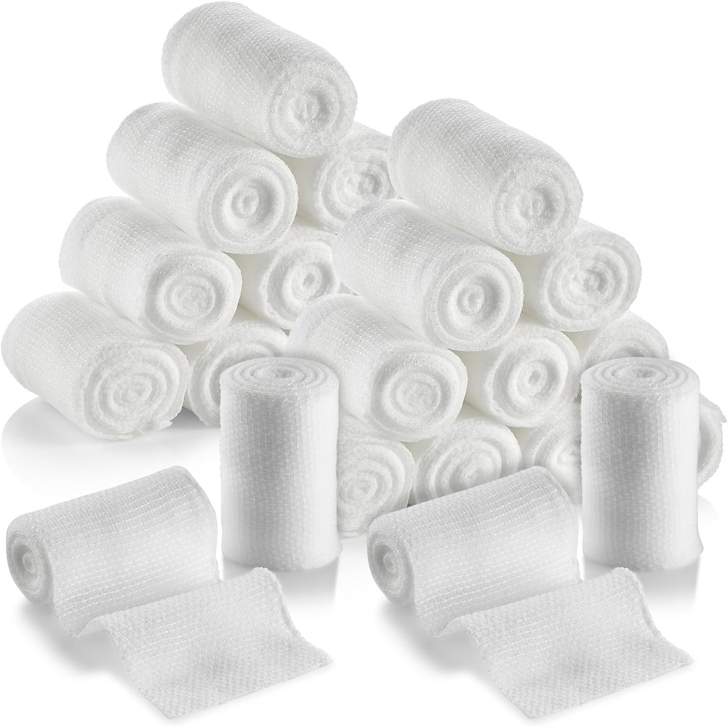 MEDca Gauze Bandage Rolls - 24 Pack, 2-英寸,4.1 Yards Per Roll,医用Gauze Bandage 用于伤者穿戴和急救箱