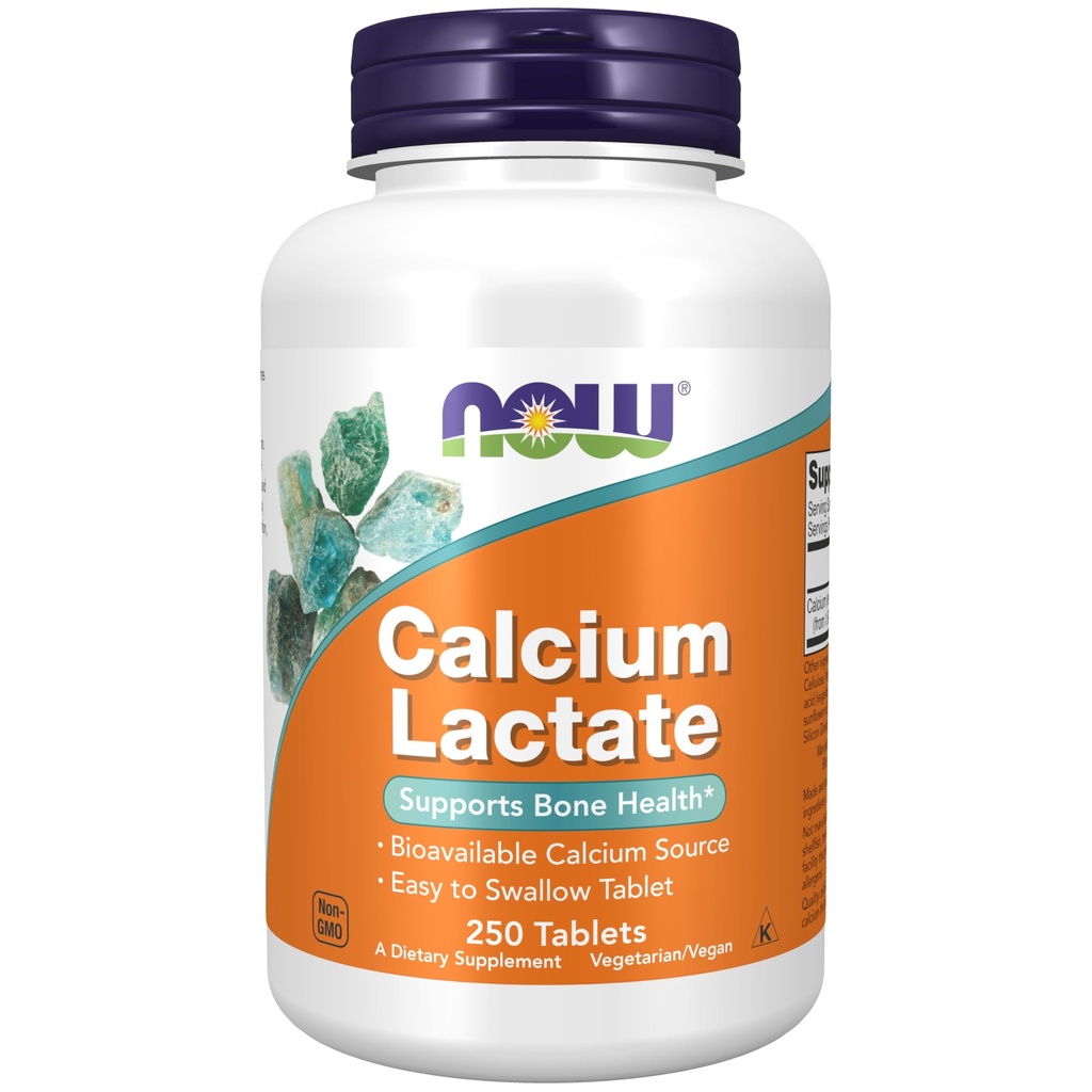 Now Foods Supplements, Calcium Laactate, 支持骨质健康, 易吞片, 250片