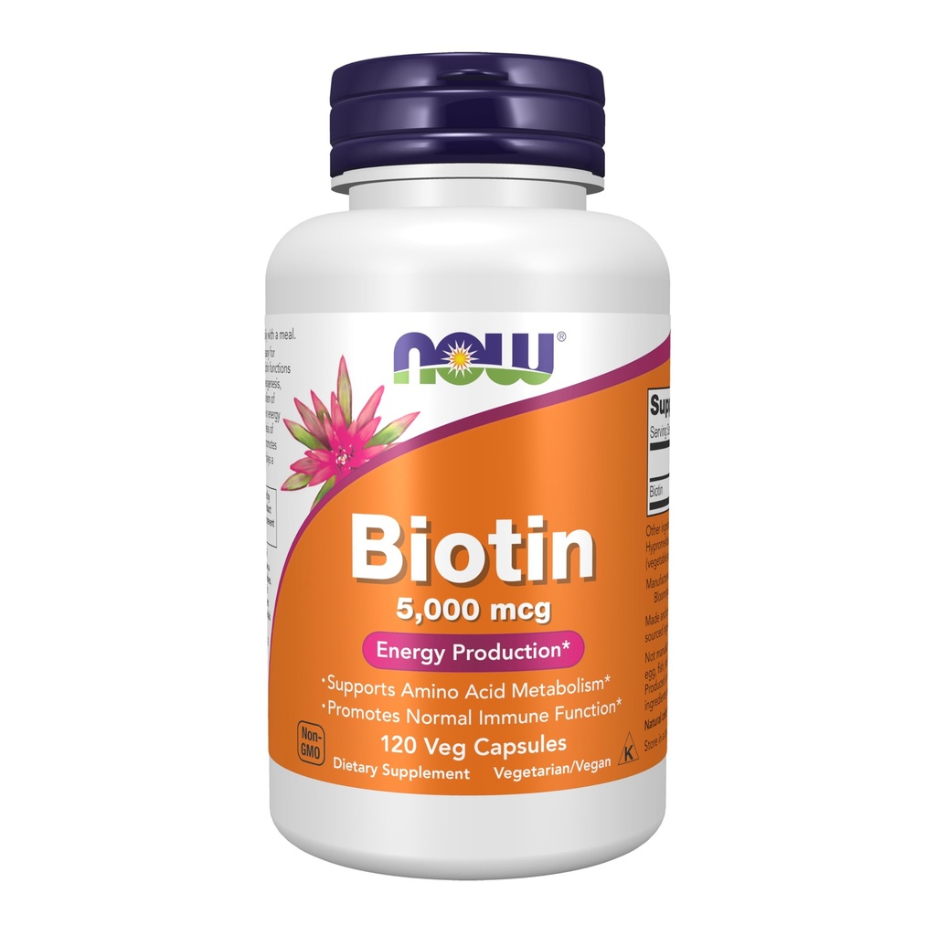 Now Foods by Now Biotin Energy Production 5000 mcg - 120 Vcaps (现在的食品,生物锡能源生产,5000 mcg - 120 Vcap)