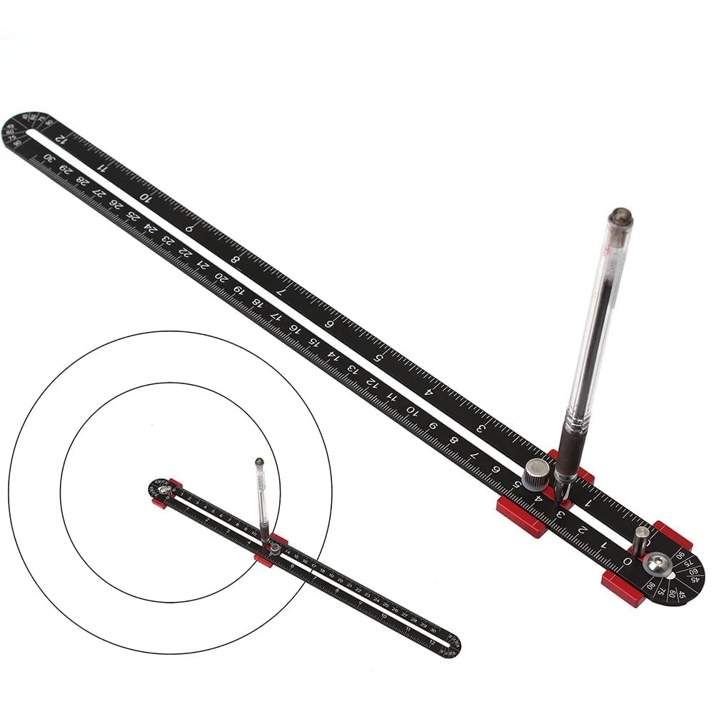 300mm Woodworking Compass工具,大型Compass Woodworking Scribing Circle,木匠Compenter Ruleser 标识高格圆形标识工具 工程师木匠(黑色)