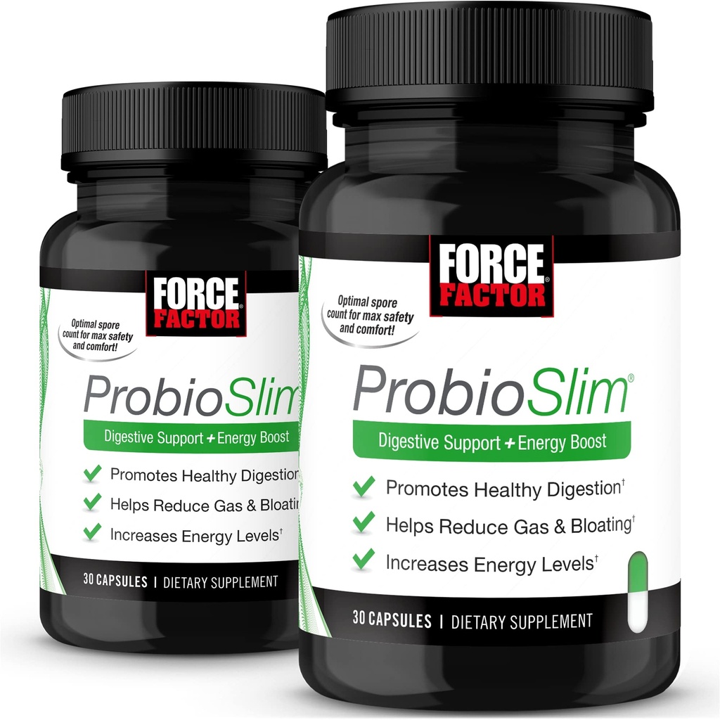 FORCE FACTOR ProbioSlim, 2-Pack, " 育生补品 " , " 育生补品 " , " 绿茶提取剂 " , " 减少气体 " , " 布洛丁 " , " 便秘 " , " 支持消化卫生和古特健康 " , " 60 Capsules "
