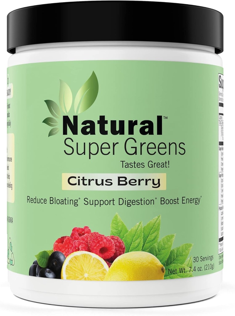 Super Greens Powder Organization 有机体 绿色补充体 大味水果和蔬菜 果汁和平滑混合 Probiocts & Chlorella(Citrus Berry)1项目,7.4 Ounce