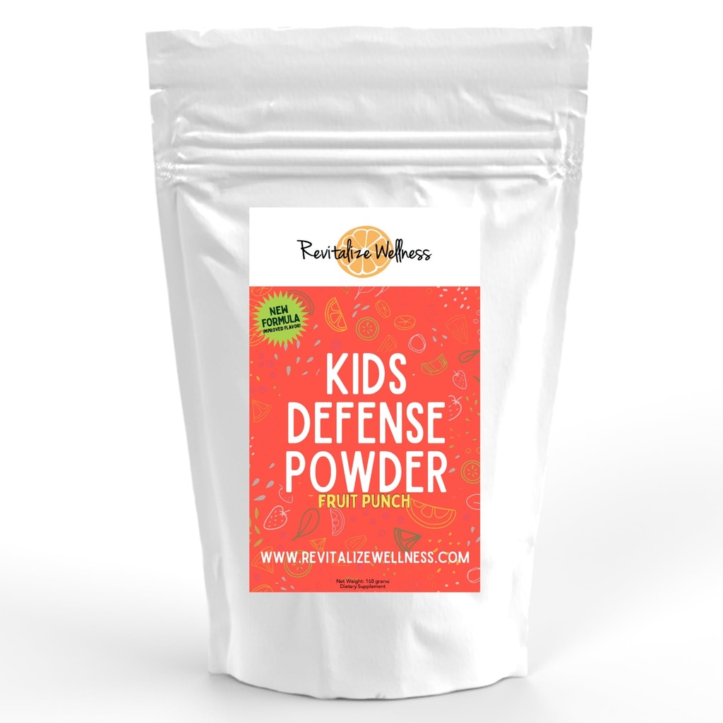 Kids Defense Powder QQ新配方,改进的Flavor QQ Orthomolecultive dose 1000 mg维生素C和250 mg B3 |纯,玉米自由, & GMO-free | Flavor 120 服务