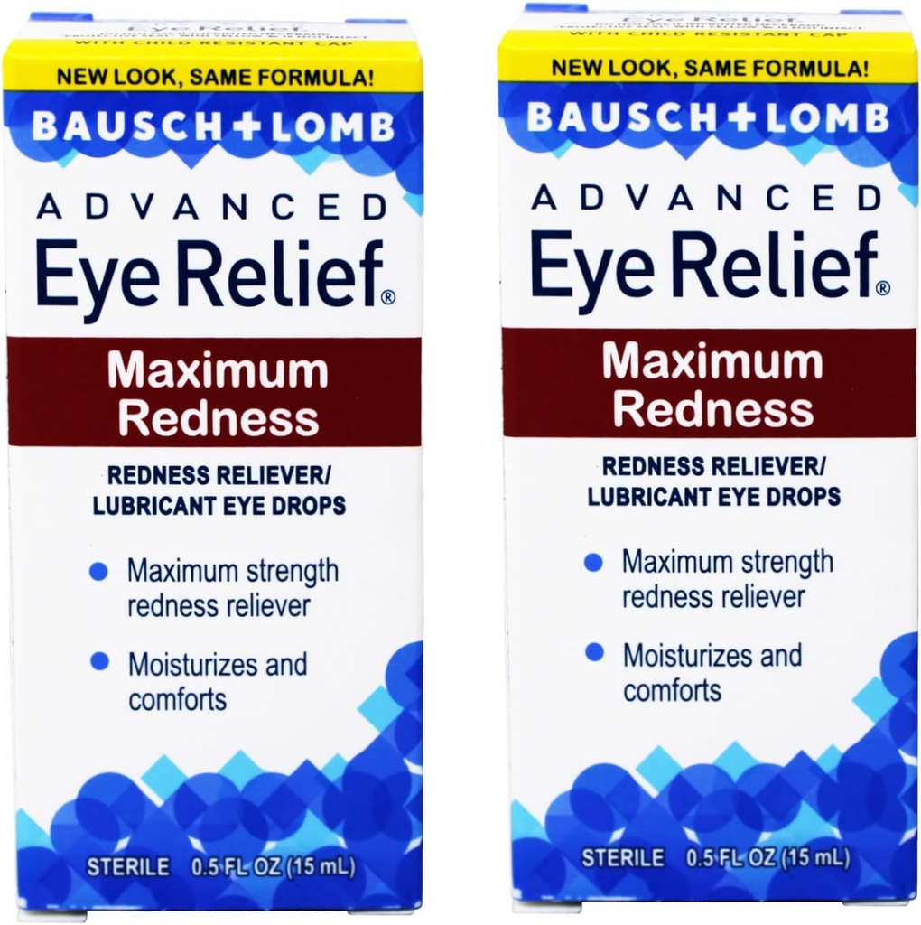 Bausch & Lomb 高级眼部救济红度最大救济滴 - 2 pk.