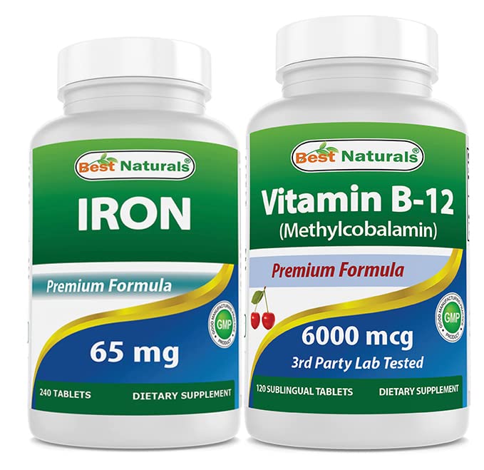 铁 65 毫克和维生素 B12 6 000 mcg