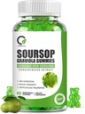 Soursop Graviola Gummys,有机苏索普叶和种子提取 维生素C,锌,消化援助,免疫支持和抗氧化剂属性,Gluten Free, Vegan, 60 Gummys
