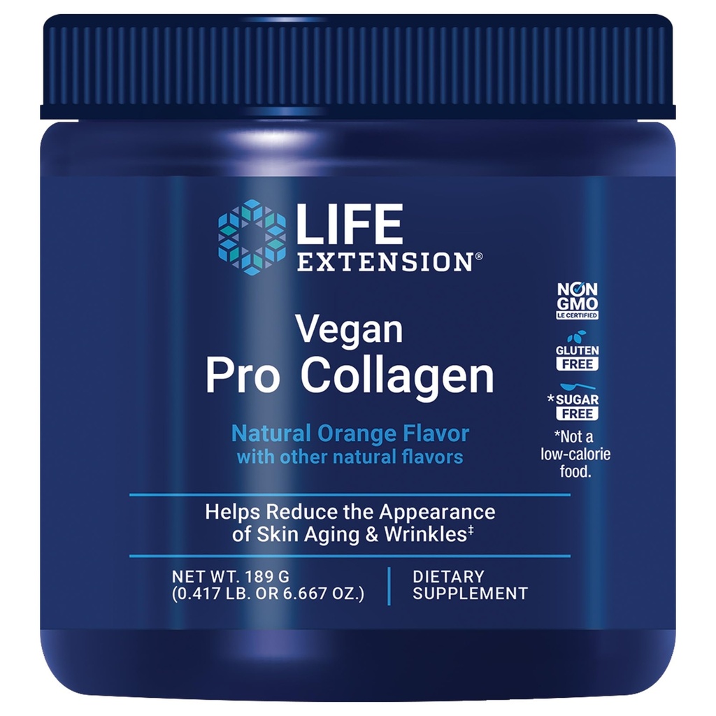 生命延伸 Vegan Pro Collagen, Collagen 构建器支持,皮肤健康,I型Collagen 氨基酸,Gentu kola,维生素C,无葡萄糖,非GMO, Vegan, 30 services