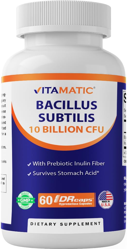 subtilis 10亿分之一的活体菌 -- -- 60个计数 -- -- 消化、古特和免疫健康支助 -- -- 用预生胰岛素纤维制作