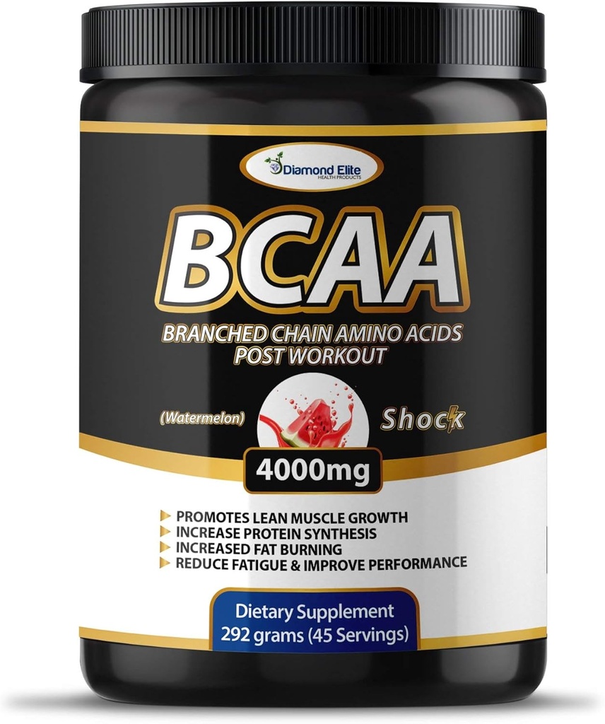 最初的BCAA粉2:1:1:1 - 用于肌肉建筑和回收的分链氨酸,脂肪燃烧支持 - 水果冲刺和西瓜(45种)