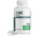 Bronson Zinc 50mg 复杂高污染性免疫辅助剂和抗氧化剂及皮肤健康 -- -- 非转基因生物,100个植物卡普尔