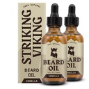 维京熊皮油用于男性 - 2 Fl Oz, 包2, Vanilla Scent - 天然衍生配有杏仁、茶树、Argan & Jojoba油用于熊皮生长、软化和摩擦