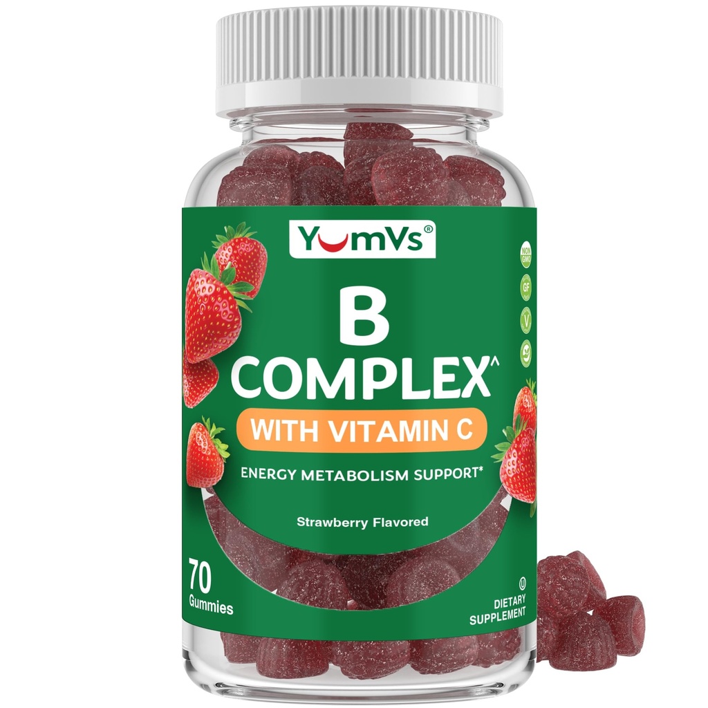 B 配有维生素C的复合蛋白 – 大品尝1 a 日能量和神经系统支持成人 – Vegan, Kosher, Non-GMO 维生素B 配有 B12, B6, Niacin & Folic Acid – 70 Count