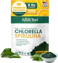 Sunlit Best USDA Organization Chlorella Spirulina Powder - 100% Raw & Vegan 蛋白质和氯酚源 | 非 GMO & Gluten 自由超级食品能源饮料 | Gut 健康与免疫支持补编,8 oz