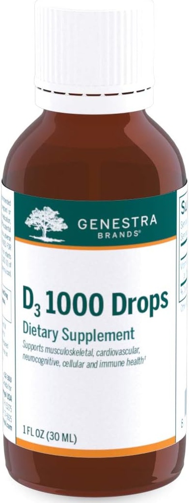 Genestra Brands D3 1000 Drops 液态维生素D 补充 QQ 1 fl.