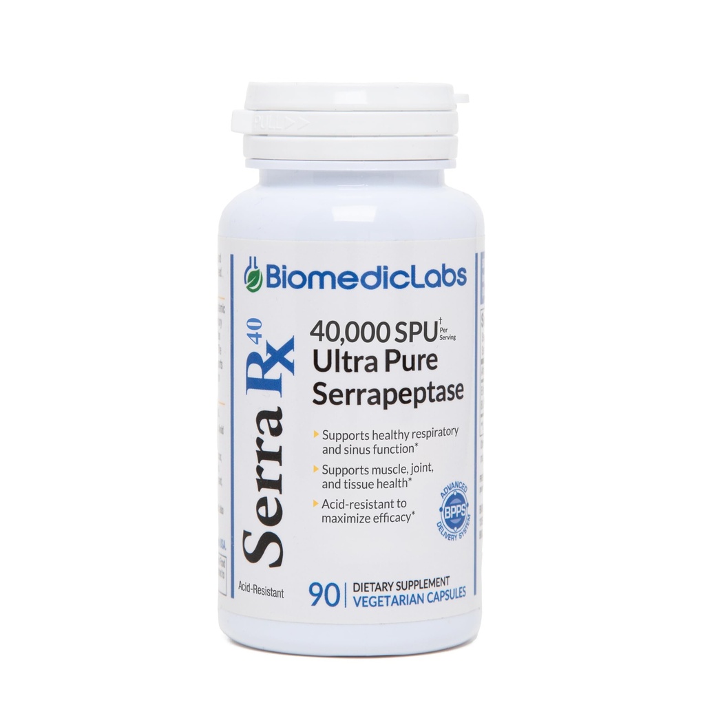 Serra-RX 40,000 SPU Serrapeptase - 酸-resistant 蛋白质分析系统酶,非GMO,Gluten Free, Vegan, 90 Veg Capsules