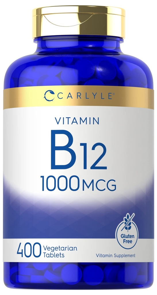 Carlyle Vitamin B12 1000 mcg | 400 片 | 蔬菜,Non-GMO, Gluten 免费补充