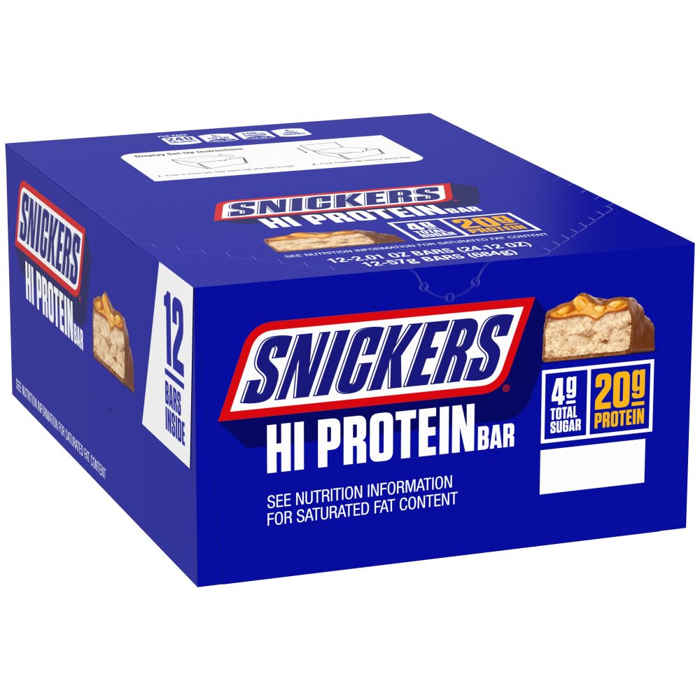 SNICKERS花生和焦糖HI蛋白酒吧,24.12 oz,12 cm盒