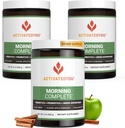 ActIVTED YOU Morning Supply Wellness Greens Superfood Drinking Mix for Gut Health w/Prebiotics, Probiotics, 抗氧化剂, Green Superfoods, 10亿 CCFUs (3包, 苹果肉桂)