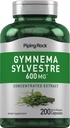 Piping Rock Gymnema Sylvestre 补充600 mg → 200 Capsules → 集中草药提取 → 非GMO 和 Gluten Free