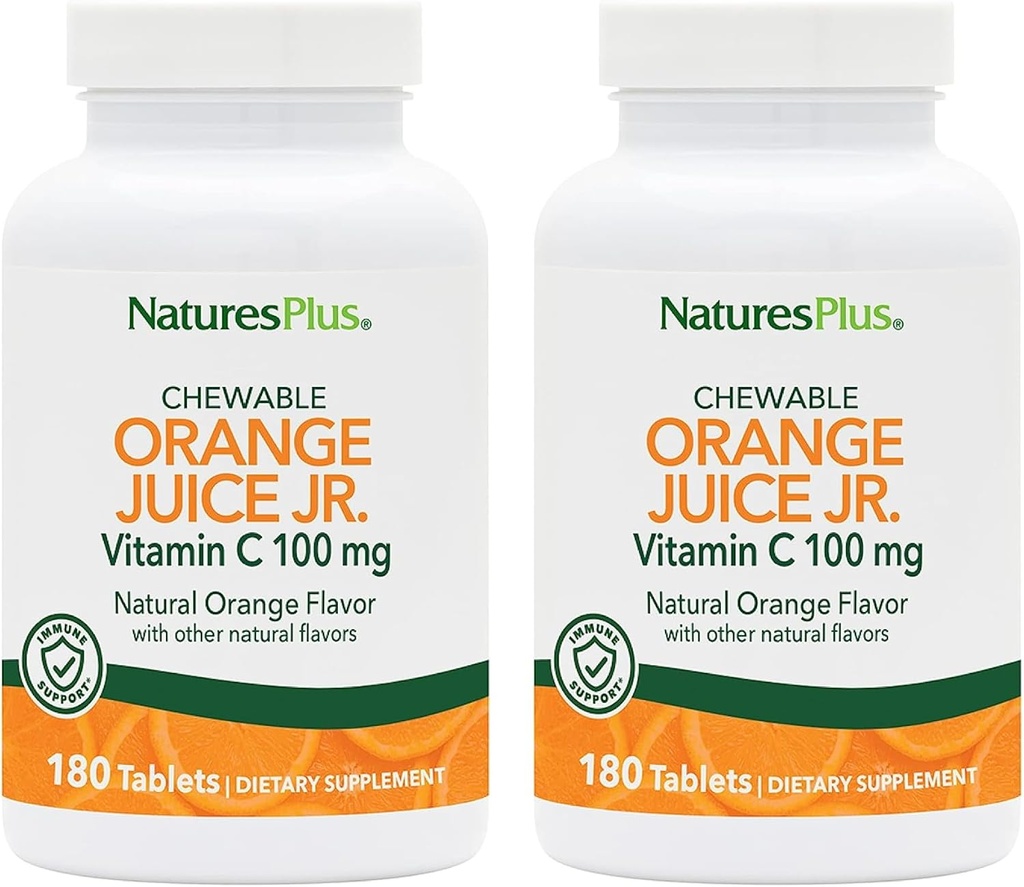 NaturesPlus Orange Juice Jr. - 包2,180 脆片 - 100 mg 维生素 C - 蔬菜,Gluten Free - 360 总服务量