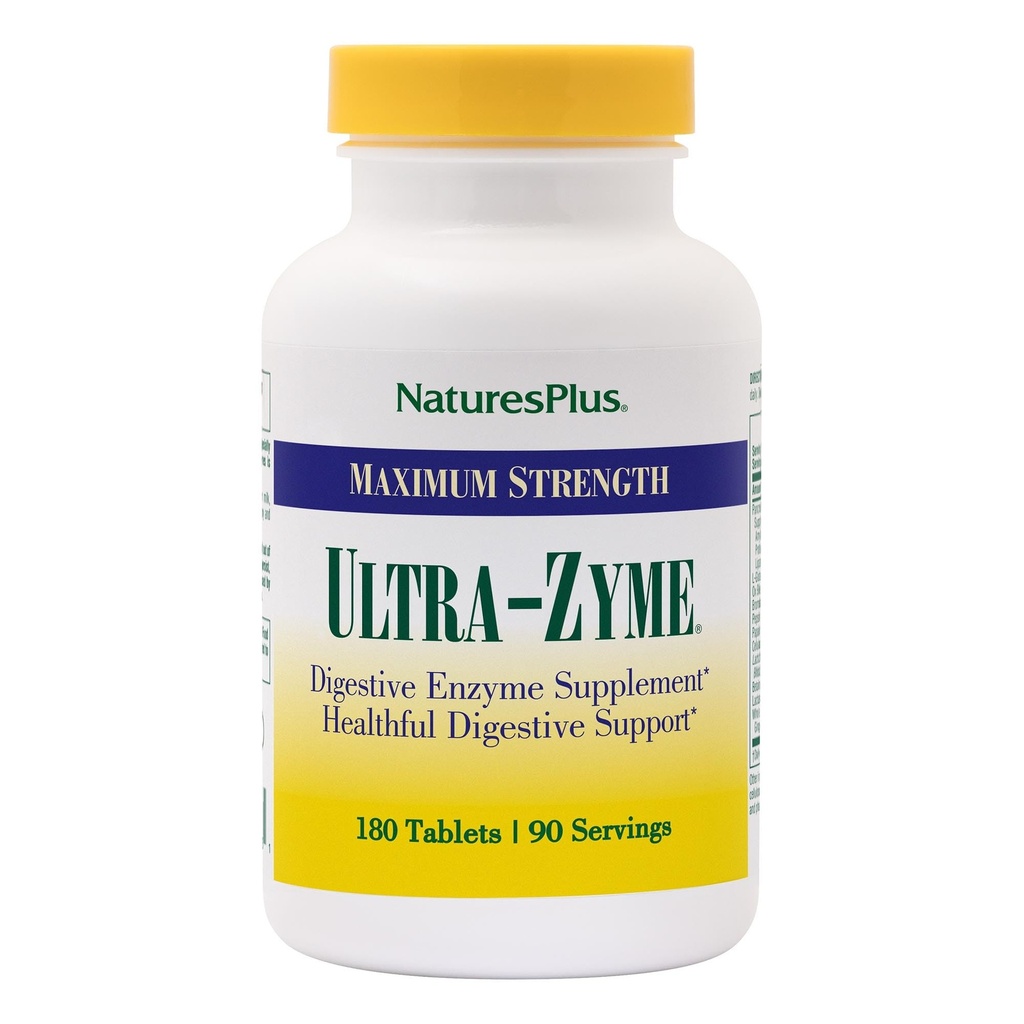 NaturesPlus Ultra-Zyme - 180块平板电脑 - 最大强度的消化酶补编 - 90种服务