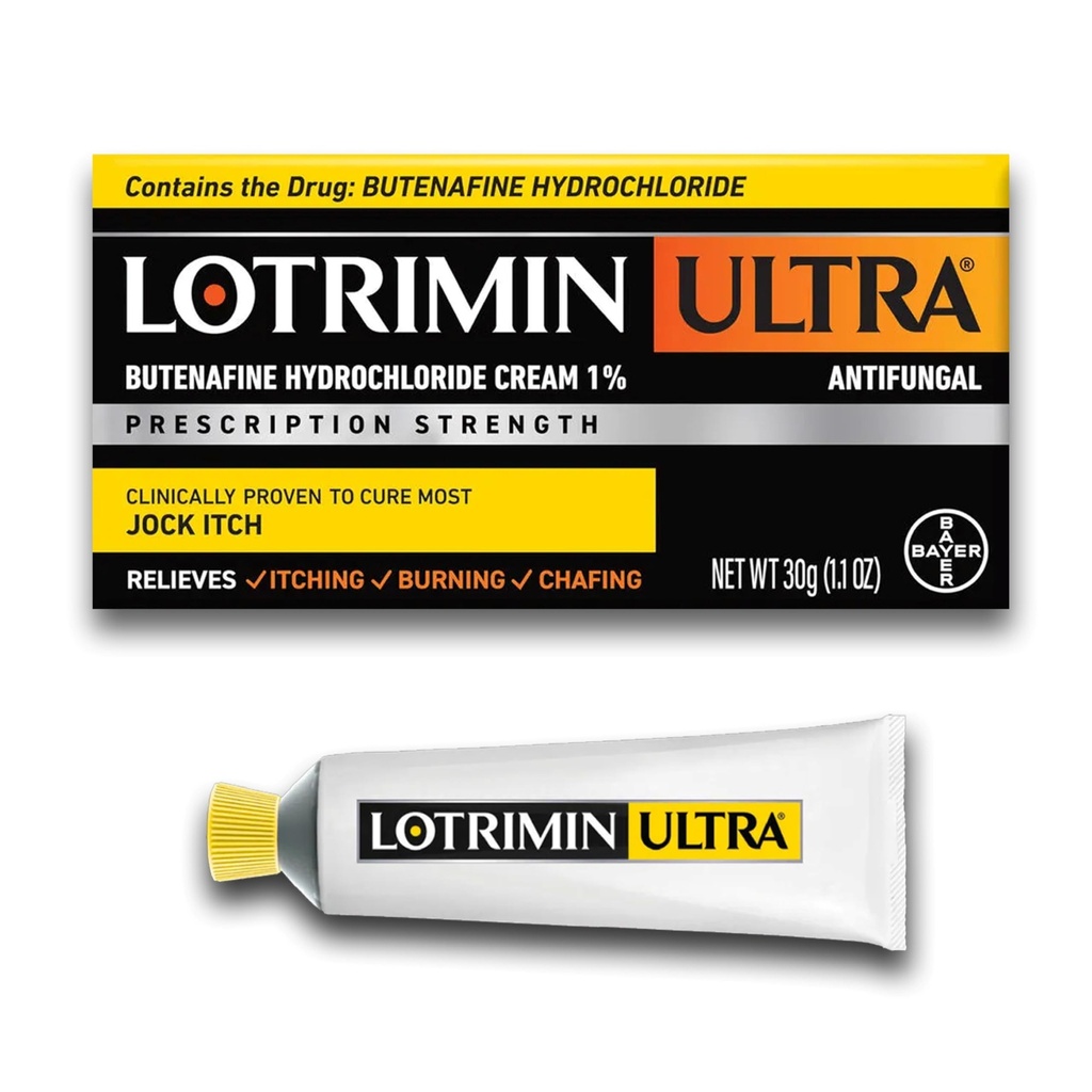 Lotrimin UlFungal Jock Itch Cream 配有 Butenafine 氯化氢、Jock ITCH 治疗男女儿童及12岁以上儿童,1.1 oz Tube