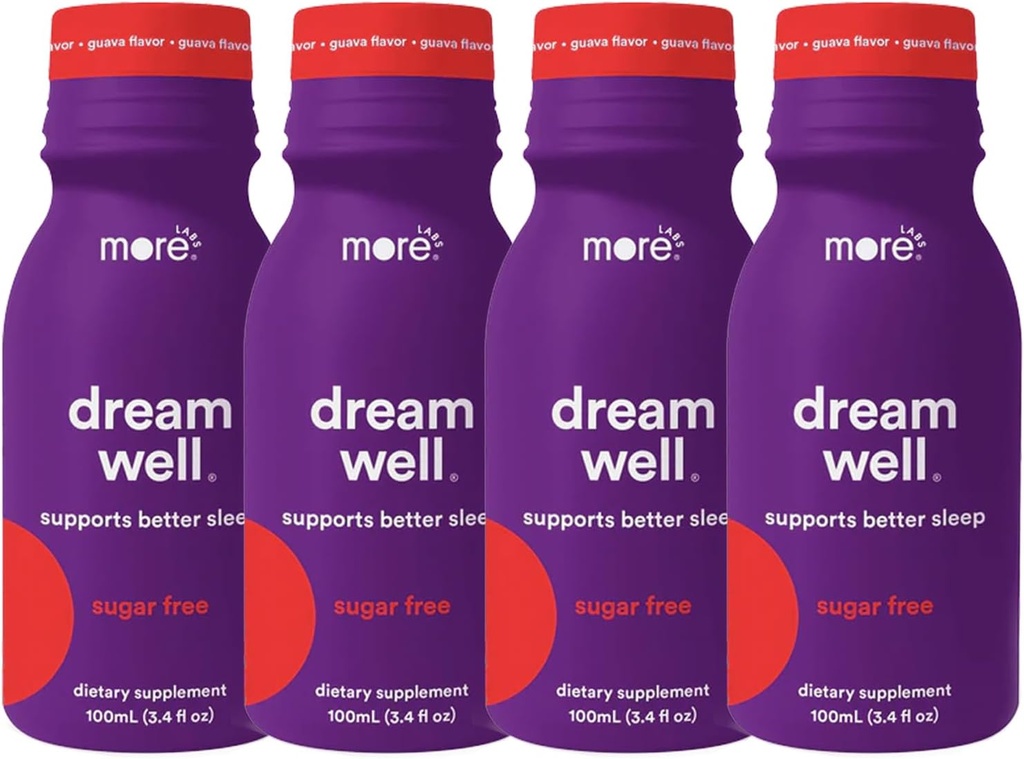 更多 Labs Dream Well Hollistic Shoet Drink 4 Pack QQ非哈比特成型 QQ Lemon Balm, Melatonin 和 Glycine QQ 睡眠支持解决方案