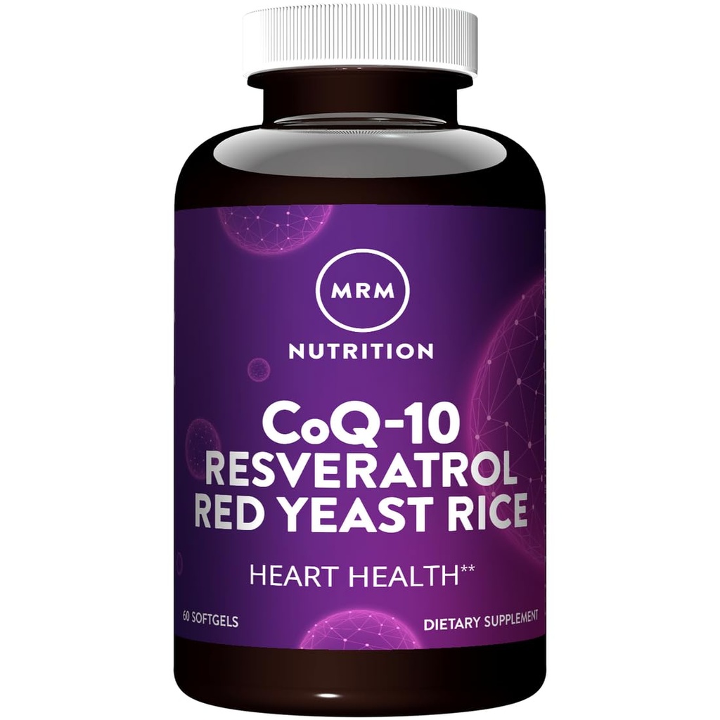 MRM 营养 CoQ-10 Resveratrol 红酵母水稻 |支持心血管和心脏健康 | Gluten-Free | Non-GMO| 30 Softgels