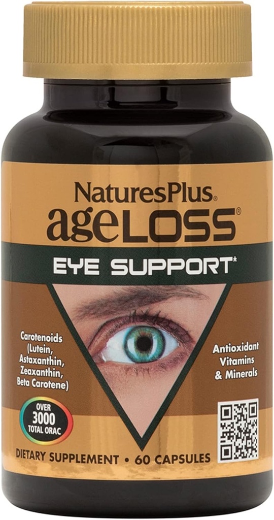 Natures Plus Age Los Eyes - 60 Capsules - 与Lutein, Astaxanthin & Zeaxanthin - 蔬菜, Gluten Free - 30 服务