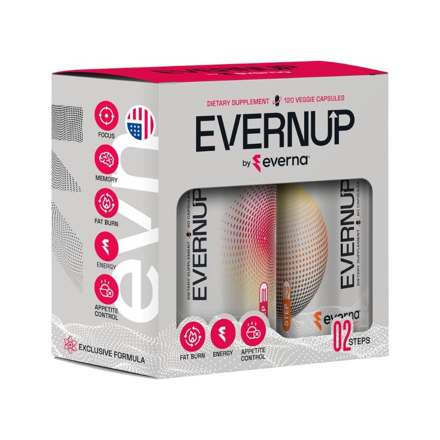 EVERNUP (2 Pack) 增强焦点和增加能量 - Capsimax, 绿色茶叶提取器, CoQ10 - 独家公式