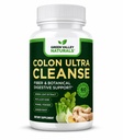 Green VALLEY NATURALS Colon Ultra Cleanse – Fiber & Herbal 配有 Psyllium Husk, Senna 提取, Fennel & Ginger → 消化支持和 Gut Wellness → 60 Capsules 的 纤维和草药补充品