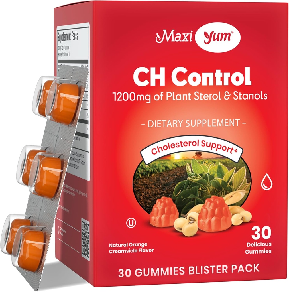 Maxi Health - 胆固醇加1200mg of Planet Sterols & Stanols - Kosher Gluten 自由健康胆固醇补充物 60 cm