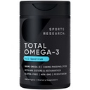 运动研究 ®总Omega-3鱼油 2200mg - 由南极磷虾(Krill w/Astaxanthin),野袜沙门(Wild Sockeye Salmon)和阿拉斯加波洛克(Alaska Pollock)制成 - 960mg of EPA & DHA - 120 Softgels