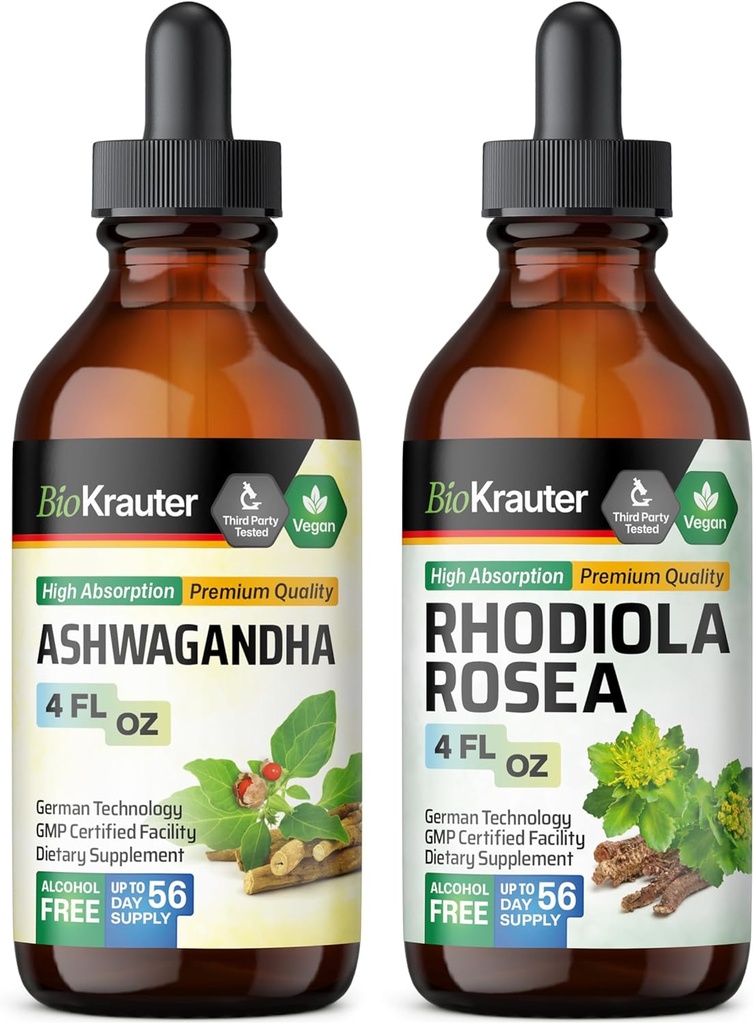 BIO KRAUTER Ashwagandha Tincture 4 Fl. Oz. & Rhodiola Rosea Tincture 4 Fl. Oz. (原始内容存档于2017-09-22).